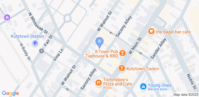 Map to Kutztown Martial Arts